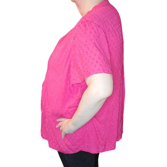 NEW Soft Surroundings Size 3X Lined Offshore Top Blouse in Raspberry Sorbet - Picture 4 of 10